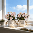 thumbnail image 2 of CasaVibe 2 Pcs Artificial Flowers Potted European Style Design Silk Daisy Arrangements Bonsai House Office Restaurant Table Centerpieces Windowsill Decor Daisy, 2 of 6