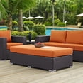 thumbnail image 2 of Afuera Living Rectangle Fabric Rattan Patio Ottoman in Espresso / Mocha, 2 of 6