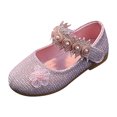 thumbnail image 1 of Cathalem Girls Wedding Sandals Open Toes with Ankle Strap Rhinestone Dress Shoes,Pink 30, 1 of 5