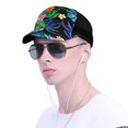 thumbnail image 4 of Disketp Colorful Flowers Print Trucker Hat Men Women - Mesh Baseball SnapBack Cap, 4 of 7