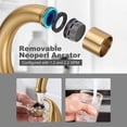 thumbnail image 4 of Gold Bathroom Faucet, WOWOW 8 Inch Widespread Bathroom Faucet 3 Hole, 2 Handles Bathroom Sink Bathroom with Drain Assembly, Brushed Gold Faucet for Bathroom Sink, 4 of 7