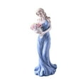 thumbnail image 4 of Estatua de señora, decoración moderna de mano de obra fina, decoración del hogar, escultura de niña, estatuilla de mujer para estantería, inauguración sosteniendo flores, 4 of 8
