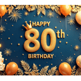 thumbnail image 4 of Golden Theme Happy Birthday Banner Decorative Elements 80th Birthday Party Backdrop for Milestone Celebration Event Decoration Indoor Party, 4 of 8