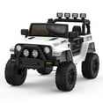 thumbnail image 6 of Luku 2-Seater Ride On Truck Car, 12V Battery Powered Electric Vehicle with Parent Remote Control, 2 Speeds, Led Lights, Mp3 Player, Safety Belt, White, 6 of 7