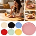 thumbnail image 4 of Round Plastic Serving Tray Platter,Lightweight Non-Slip Food Service Tray Platter,Reusable Plastic Fast Food Serving Tray for Bar Coffee Home Cafeteria Hotel and More,7.9 inch (Beige), 4 of 5