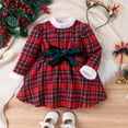 thumbnail image 2 of Ketyyh-chn99 Girls Fall Dress Christmas Gifts for Girls Long Sleeve Bright Stripe Print Fall Dresses Red,130, 2 of 5