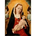 thumbnail image 2 of Master of the Legend of Saint Ursula 18x24 Gold Ornate Framed and Double Matted Museum Art Print Titled - Virgin and Child with Two Angels (circa 1485), 2 of 4