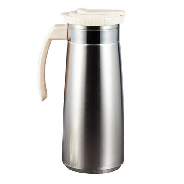 Jarra de agua de acero inoxidable, vaso multiusos para bebidas mixtas, 1,3 l grande Blanco