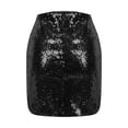thumbnail image 5 of Ashirexll Skirts for Women Summer Sequins High Waist Slim Package Hip Skirt A-line Sequin Mini Skirt Black S, 5 of 6