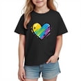 thumbnail image 2 of Agkizg Girls Graphic Tees,Kids Valentine's Day T-Shirt,Valentine Tee Cute Short Sleeve Cotton Shirt with Romantic Print, 2 of 5