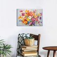 thumbnail image 4 of Flower Wall Art Colorful Daisy Canvas Prints Spring Pictures Wall Decor for Mom Gifts Pink and Yellow Wildflower Posters Botanical Plants Paintings Artwork Bathroom Girls Room Home Decoration 12x16, 4 of 6