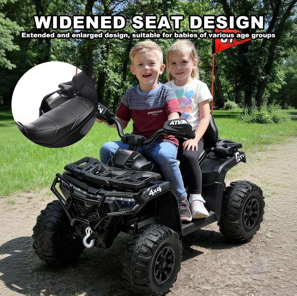 24V Kids Electric Car with Color LED Lights & Bluetooth | 2WD Off-Road ATV for Kids 3-8 | CPC & ASTM Certified All-Terrain Ride-On Toy