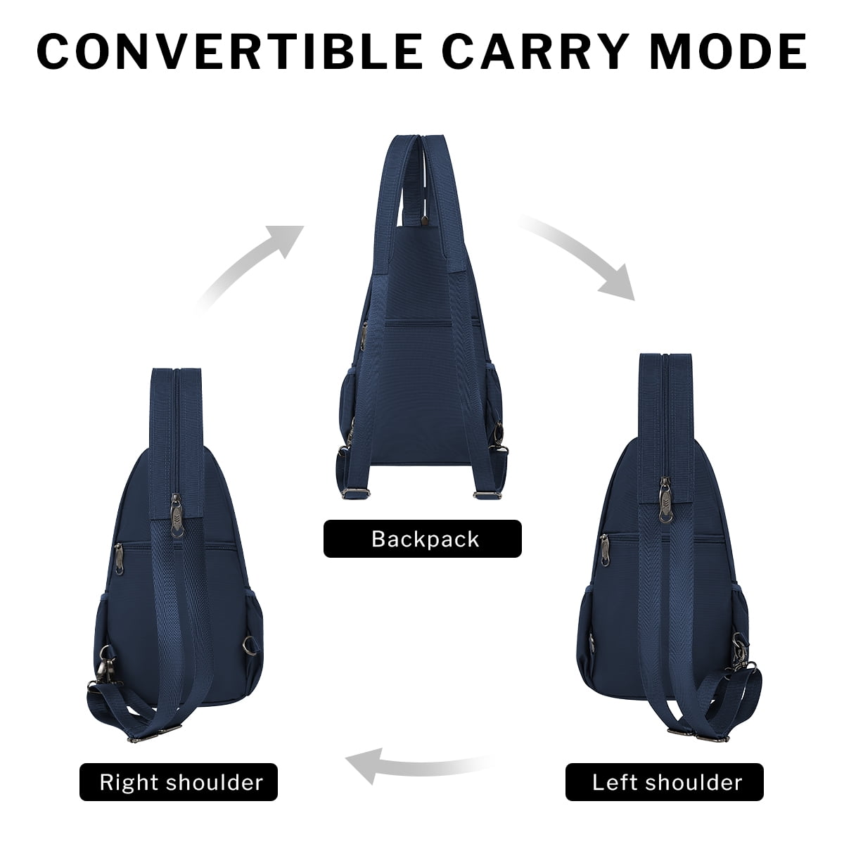 Sling Bags for Men Women Crossbody Small Sling Backpack with Single Double Shoulder Lightweight Over Shoulder Bag for Daily Travel Use,8610-Navy