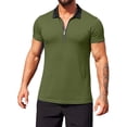 thumbnail image 5 of Avirosel Men's Solid Color Color Blocking Zipper Sports Shirt, Lightweight Breathable Fabric for Casual Outdoor Exercise, 5 of 9