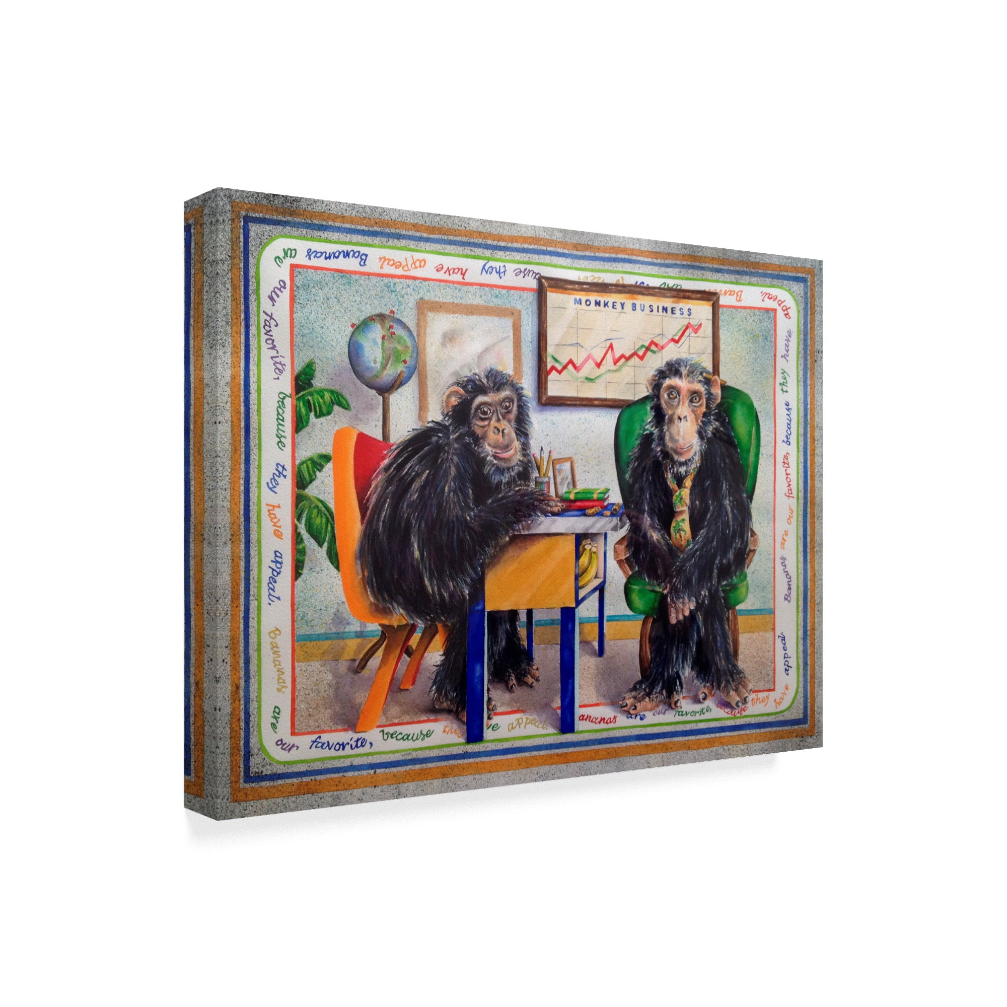 Trademark Fine Art 'Monkey Business' Canvas Art by Charlsie Kelly