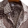 thumbnail image 4 of Outfmvch Chemises à Manches Longues pour Hommes, Imprimé Coloré Décontracté, Chemise à Manches Courtes avec Col Rabattu, Hauts pour Femmes Marron, 4 of 8