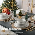 thumbnail image 3 of Vesteel 16 Pieces Dinnerware Sets, Premium Stoneware Dishes Set for 4, Speckled Plates and Bowls Set for Home Restaurant, Microwave and Dishwasher Safe - Off-white, 3 of 10
