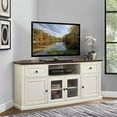 thumbnail image 2 of Pemberly Row 60" Corner TV Stand in White and Mahogany, 2 of 9