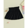thumbnail image 4 of JYYYBF Infant Toddler Baby Girl Pleated Skirt Velvet Waist Mini Skirt Casual Solid Color Fall Party Princess Skirt, 4 of 6