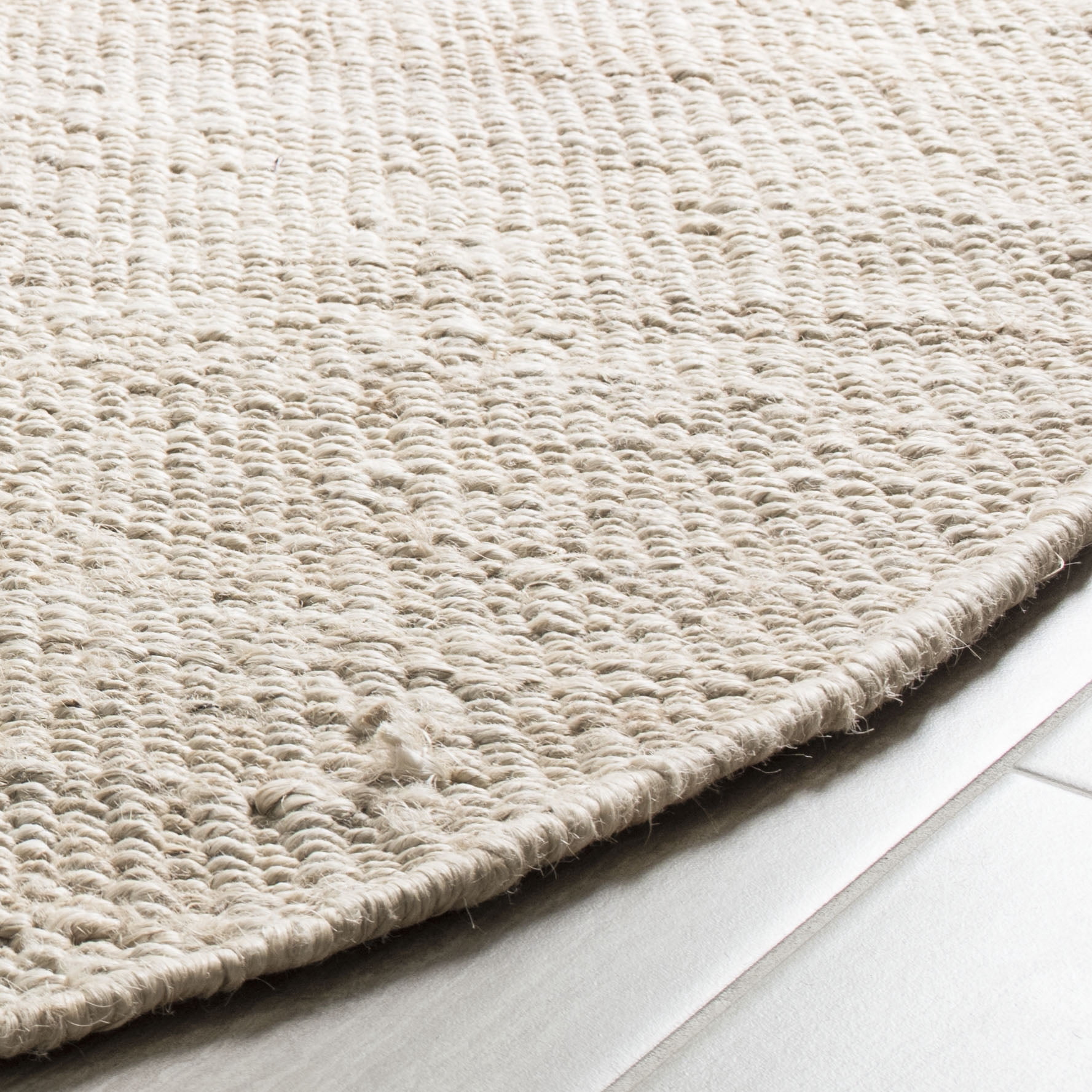 SAFAVIEH Natural Fiber Clara Solid Area Rug, Ivory, 8' x 8' Round