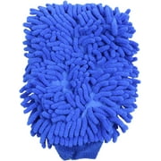 2x Premium Microfiber Chenille Super Absorbent Wash and Wax Glove, Car Wash Mitts (Blue)