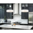 thumbnail image 5 of Kira Home Lindos 20" Double Drum Pendant Light, Chandelier, Sheer Outer, White Inner Fabric Shade, Brushed Nickel, 5 of 8