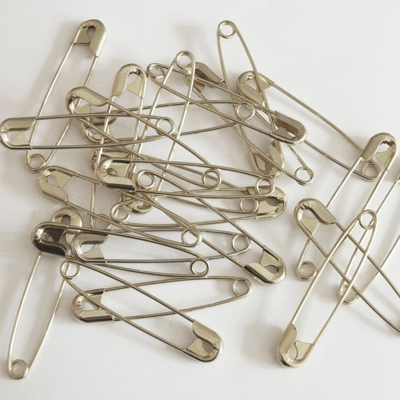 Safety Pins Size 2 (1 1/2") Silver Tone Bulk PK/100 Made in USA