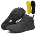 thumbnail image 2 of Botas de nieve forradas de piel con cordones para mujer y hombre, zapatos antideslizantes para exteriores para invierno, 2 of 9