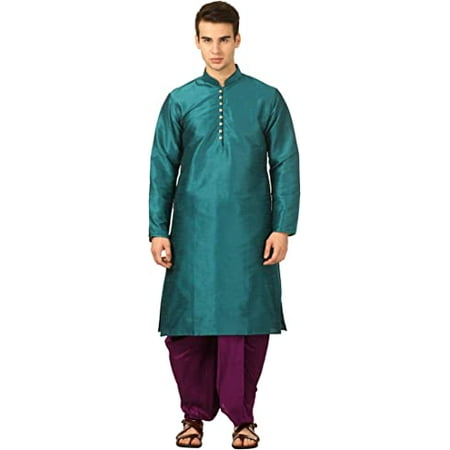 

Royal Kurta Men s Silk Blend Dhoti Kurta Set (44 Green)