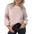 thumbnail image 1 of Honganda Women's Autumn Loose Sweater Leopard Pattern Long Sleeve Knitwear Pullover, 1 of 9
