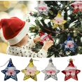 thumbnail image 4 of Venta de decoraciones navideñas, adornos de decoración para árboles de Navidad, colgante de estrella de cinco puntas de Papá Noel de dibujos animados para fiesta de Navidad, 4 piez, 4 of 5