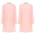 thumbnail image 3 of Oyolan Gilets Kimono pour Femmes en Mousseline Transparente, Cache-Maillots Décontractés Amples à devant Ouvert, Boléro, Vêtement d'Extérieur, Rose, TG, 3 of 5