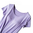 thumbnail image 5 of Women's Nightshirt with Chest Pad, Short Sleeve Nightgown V-Neck Sleepwear Pajama Dress, 5 of 6