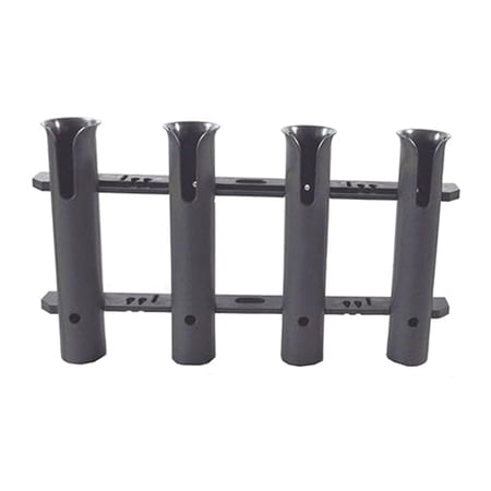 ISURE MARINE Fishing Rod Holder Bracket Wall Mounted Boat Side Mount Tool Holder Tube Links with Screws 4 Pole Tube (Black)