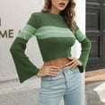 thumbnail image 6 of Women's 2023 Fall Long Sleeve Cropped Sweater Slim Crewneck Knit Pullover Sweaters Crop Tops, 6 of 6