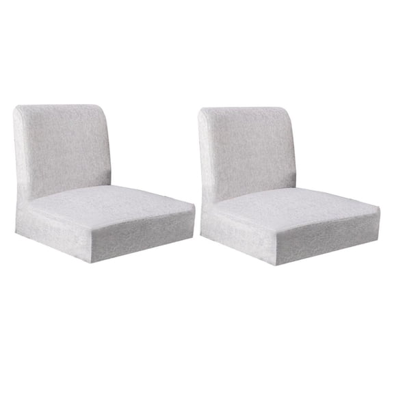 2pcs Polyester Spandex Fabric Bar Stool Covers Low Back Stretch Covers Gray