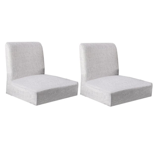 2 fundas elásticas para sillas, taburetes y sillas de bar con respaldo bajo, color gris