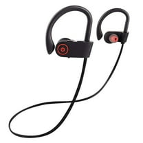Bluetooth Headphones, Wireless Earbuds V5.0 IPX7 Waterproof Noise Cancelling Headsets, Richer Bass & HiFi Stereo Sports Earphones 8 Hours Playtime Running Headphones-Black