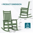 thumbnail image 3 of SERWALL Outdoor Rocking Chair, HDPE Patio Rocker for Lawn, Porch, Avocado Green, 3 of 11