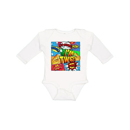 

Inktastic I m Two Comic Book Boys or Girls Long Sleeve Baby Bodysuit
