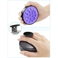 thumbnail image 2 of Cepillo de masaje para el cuero cabelludo con cerdas de silicona suave, cepillo para el cuero cabelludo para exfoliar el cuero cabelludo y estimula el crecimiento del cabello, negro y morado, 2 of 5