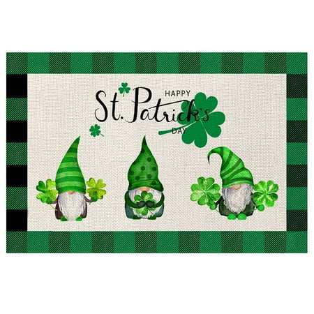 

ZHUASHUM Irish Day Dining Mat Linen Cloth Durable Non Slip Material Table Mat