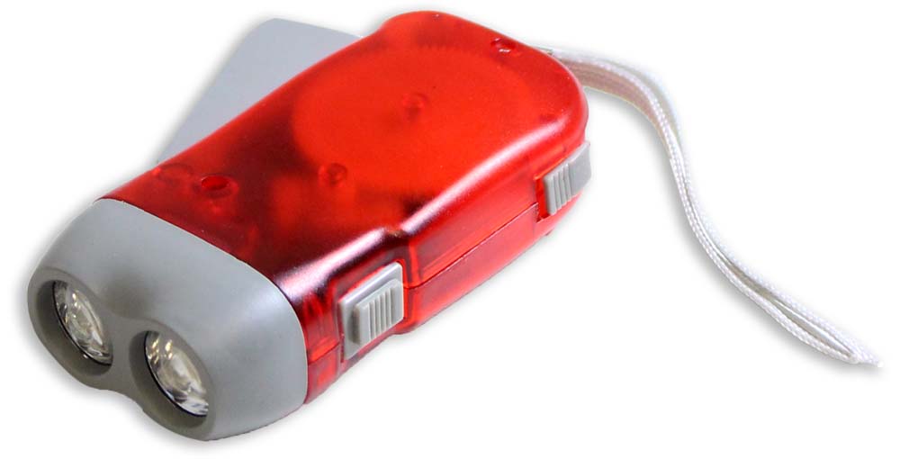 4" Long, 2 Led Dynamo Flashlight With Self Generating Power