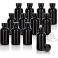 thumbnail image 5 of Black Glass Luxury Boston Round Bottle with Black Phenolic Cap (12 Pack), 5 of 6