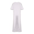 thumbnail image 6 of Dazajoo Black Jumpsuits for Women Short Sleeve Lounge Onesies Solid Casual Loose Overalls Straight Wide Leg Rompers Lightweight Work Jumpsuit with Pockets White M, 6 of 9
