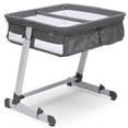 thumbnail image 1 of Simmons Kids By The Bed City Sleeper Moisés para gemelos - Cuna portátil de altura ajustable con ruedas y malla de flujo de aire, Tweed gris, 1 of 5