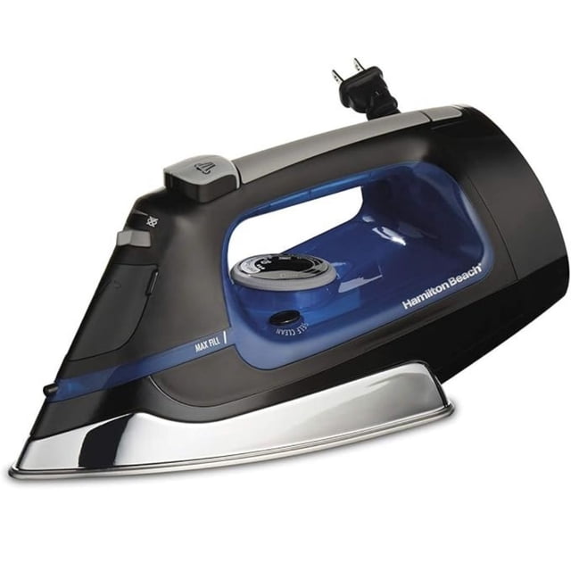 Plancha de Vapor Hamilton Beach con Cable Retráctil | Suela de Acero Inoxidable Vapor Vertical Autolimpieza Antigoteo 1200W (Reacondicionado)