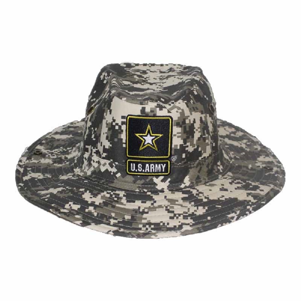 JWM Mens Embroidered Cotton Military Hunter Hats (Army / Digital Camo