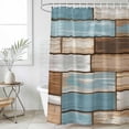 thumbnail image 6 of Blue Beige Brown Vintage Shower Curtain Set - Extra Long 72" x 96" Washable Bathtub Curtain with 12 Hooks, Retro Farmhouse Elegant Pastoral Waterproof Fabric Stall Shower Curtains for Bathroom Décor, 6 of 6