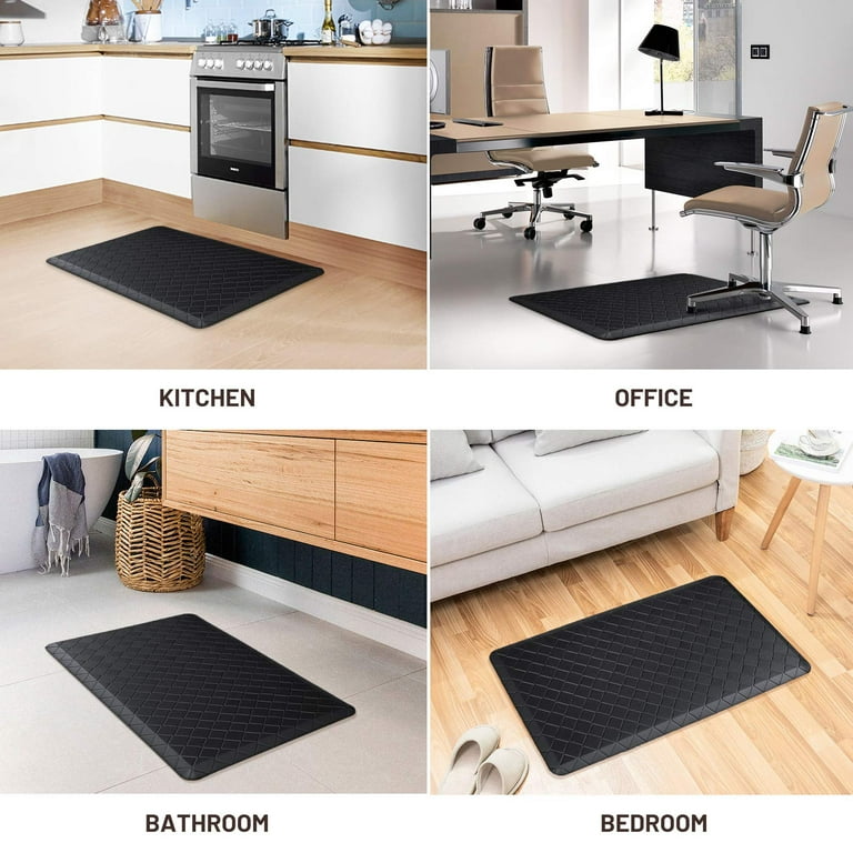 HappyTrends Kitchen Mat Cushioned Anti-Fatigue Kitchen Rug,17.3x 28,Thick  Waterproof Non-Slip Kitchen Mats and Rugs Heavy Duty PVC Ergonomic Comfort
